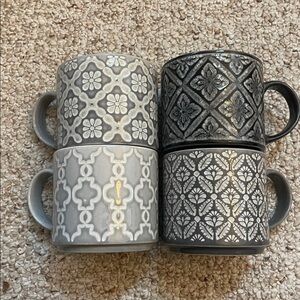 Gray Patterned Ceramic Mug Set